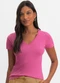Essendi - Blusa Feminina em Meia Malha Rosa - variação: Rosa