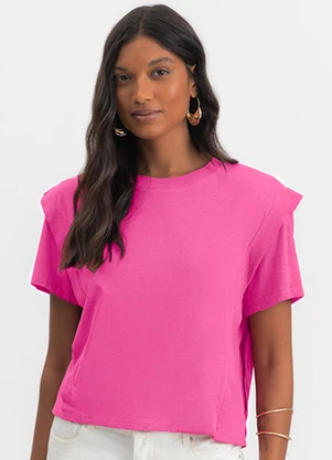 Essendi - Blusa Feminina em Meia Malha Rosa - ESSENDI