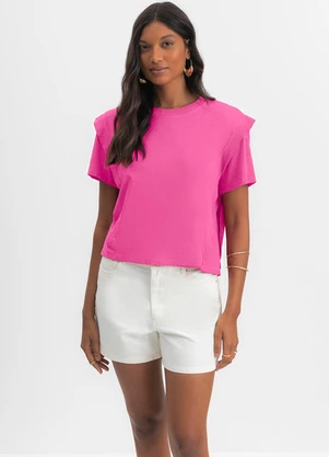 Essendi - Blusa Feminina em Meia Malha Rosa - ESSENDI