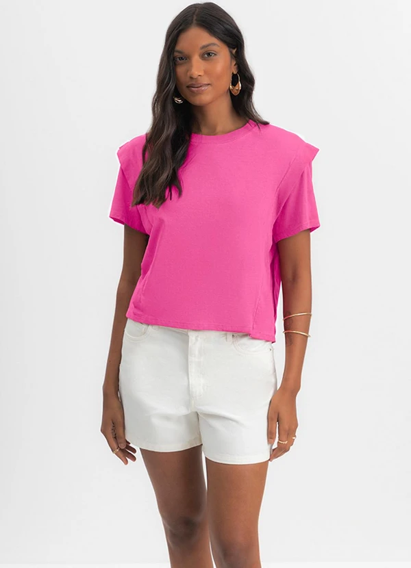 Essendi - Blusa Feminina em Meia Malha Rosa 2
