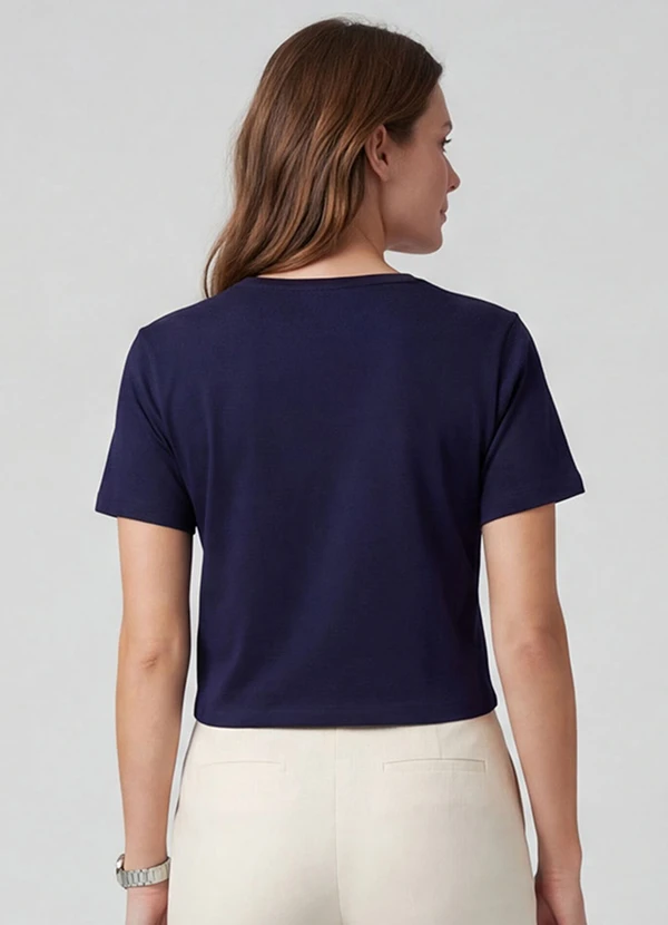 Infinita Cor - Blusa Feminina em Molecotton Viscose Azul 2
