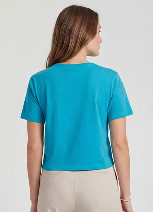 Infinita Cor - Blusa Feminina em Molecotton Viscose Azul - INFINITA COR