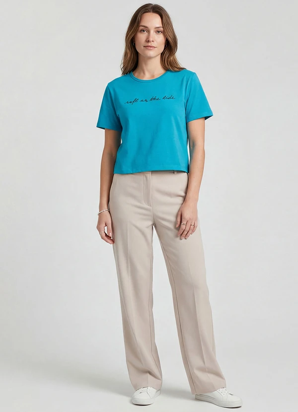 Infinita Cor - Blusa Feminina em Molecotton Viscose Azul 3