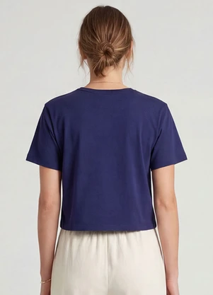 Infinita Cor - Blusa Feminina em Molecotton Viscose Azul - INFINITA COR