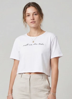 Infinita Cor - Blusa Feminina em Molecotton Viscose Branco - INFINITA COR