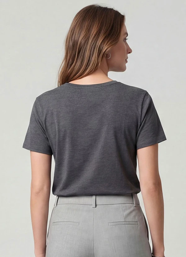 Infinita Cor - Blusa Feminina em Molecotton Viscose Cinza 2