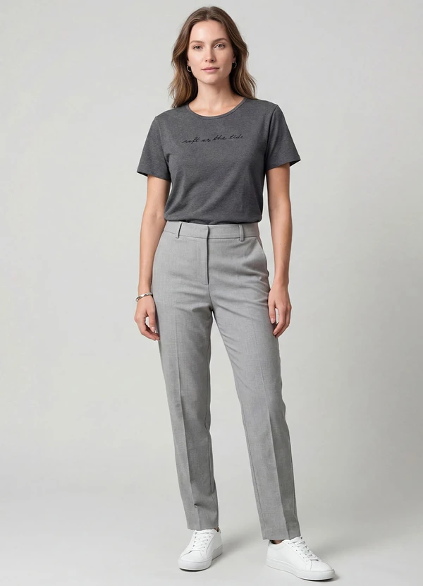 Infinita Cor - Blusa Feminina em Molecotton Viscose Cinza 3