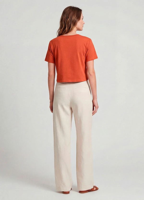 Infinita Cor - Blusa Feminina em Molecotton Viscose Laranja