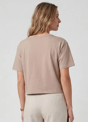 Infinita Cor - Blusa Feminina em Molecotton Viscose Marrom - INFINITA COR