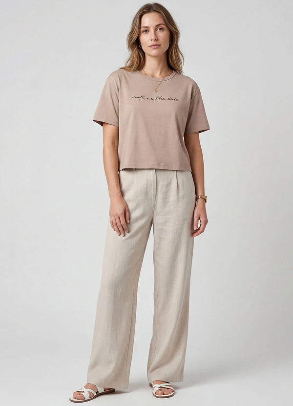 Infinita Cor - Blusa Feminina em Molecotton Viscose Marrom 3