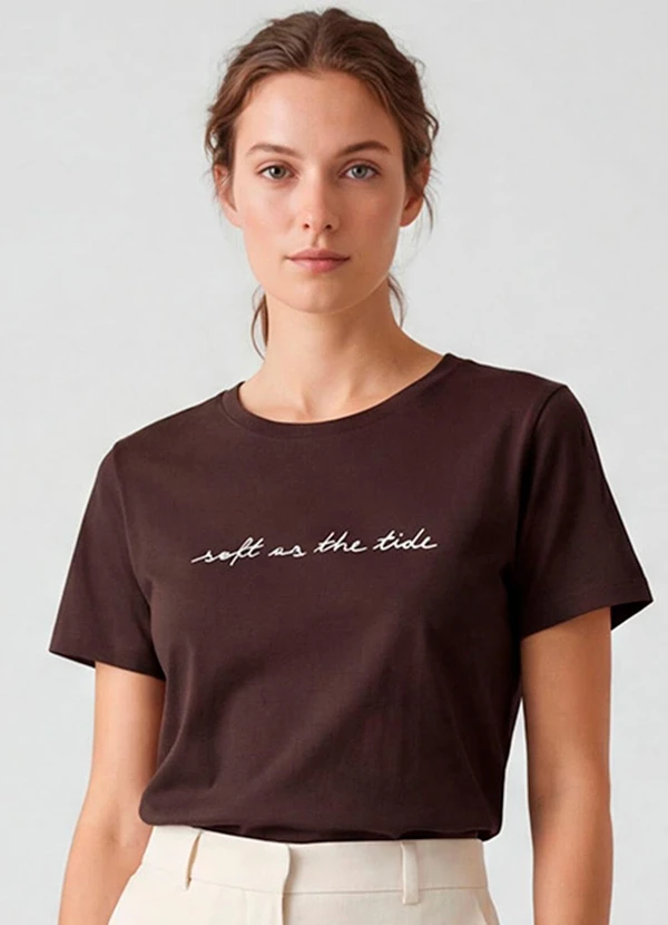 Infinita Cor - Blusa Feminina em Molecotton Viscose Marrom