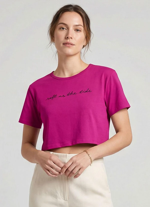 Infinita Cor - Blusa Feminina em Molecotton Viscose Rosa