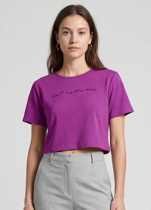 Infinita Cor - Blusa Feminina em Molecotton Viscose Roxo