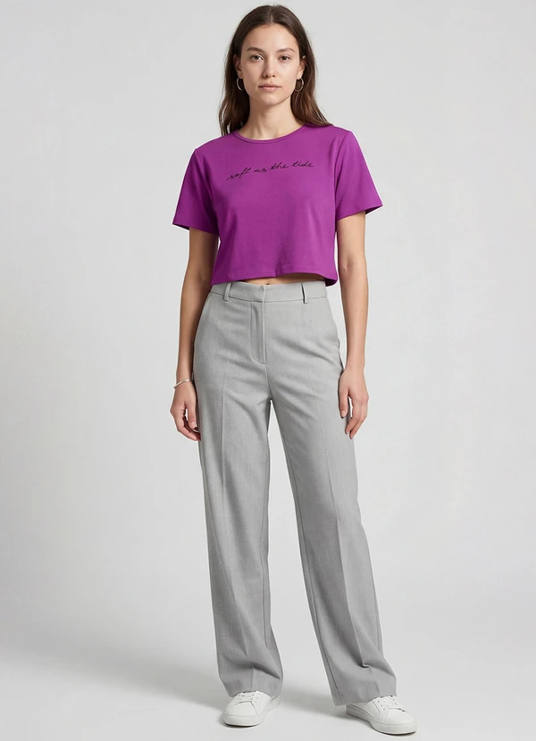 Infinita Cor - Blusa Feminina em Molecotton Viscose Roxo 3