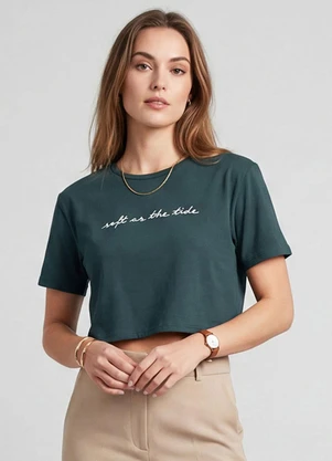 Infinita Cor - Blusa Feminina em Molecotton Viscose Verde - INFINITA COR