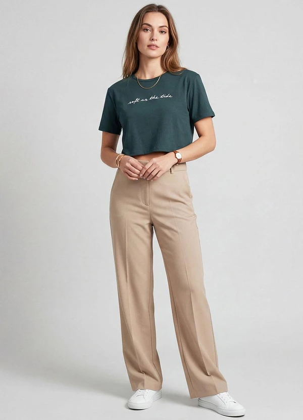 Infinita Cor - Blusa Feminina em Molecotton Viscose Verde 3