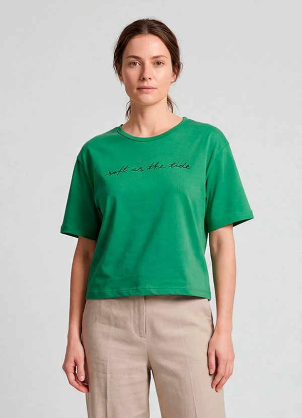 Infinita Cor - Blusa Feminina em Molecotton Viscose Verde