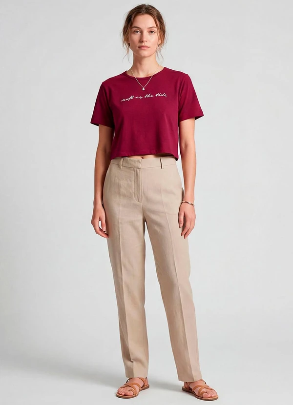 Infinita Cor - Blusa Feminina em Molecotton Viscose Vermelho 3