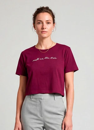 Infinita Cor - Blusa Feminina em Molecotton Viscose Vermelho - INFINITA COR