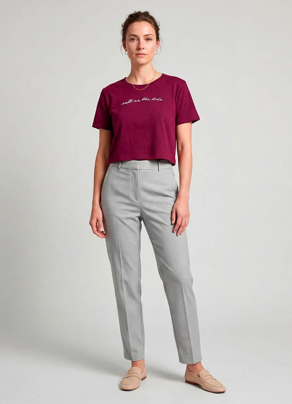 Infinita Cor - Blusa Feminina em Molecotton Viscose Vermelho 3