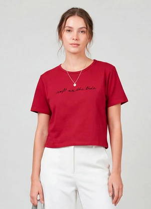 Infinita Cor - Blusa Feminina em Molecotton Viscose Vermelho - INFINITA COR