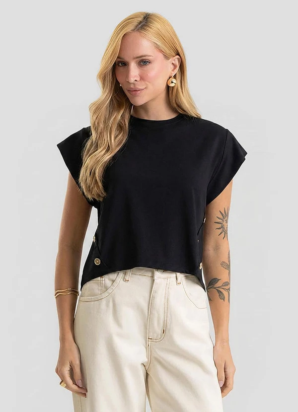 Dianna - Blusa Feminina em Molicotton Viscose Light Preto
