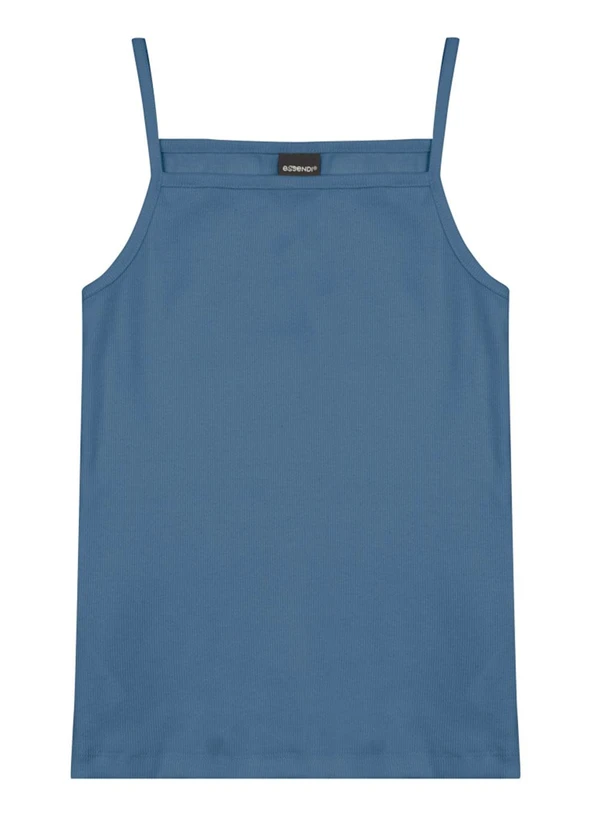 Essendi - Blusa Feminina em Ribana Canelada Azul 3