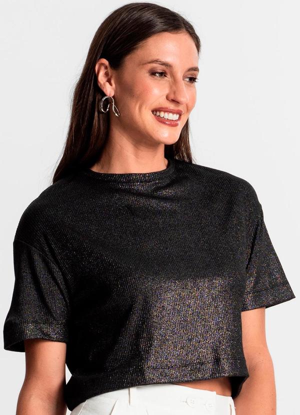 Rovitex - Blusa Feminina em Ribana Canelada Preto