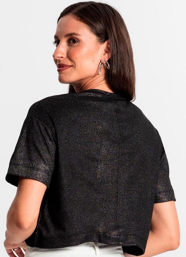 Rovitex - Blusa Feminina em Ribana Canelada Preto 2
