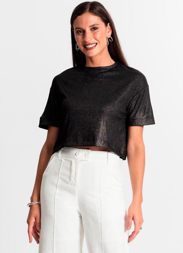 Rovitex - Blusa Feminina em Ribana Canelada Preto 3