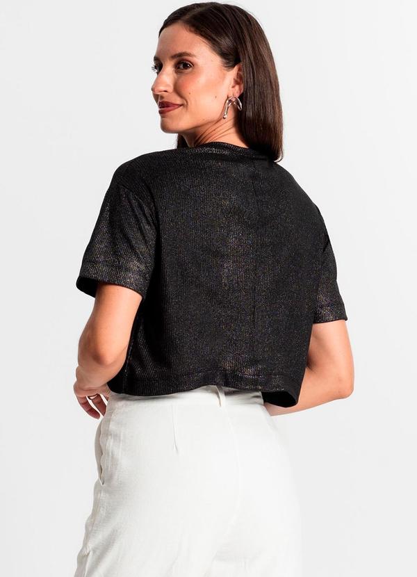 Rovitex - Blusa Feminina em Ribana Canelada Preto 4