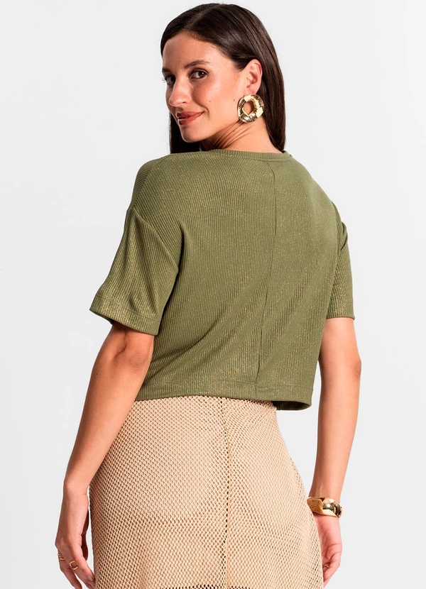 Rovitex - Blusa Feminina em Ribana Canelada Verde 4