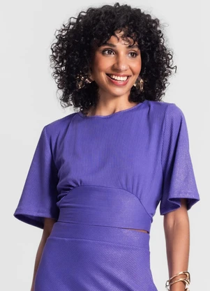 Rovitex - Blusa Feminina em Ribana Canelada Roxo - ROVITEX