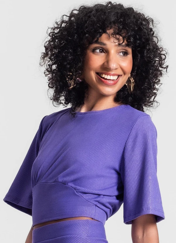 Rovitex - Blusa Feminina em Ribana Canelada Roxo 4