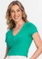 Endless - Blusa Feminina em Ribana Canelada Rosa - variação: Verde