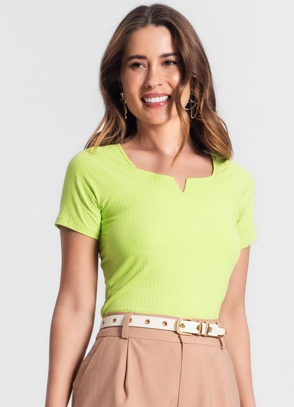 Rovitex - Blusa Feminina em Ribana Canelada Verde