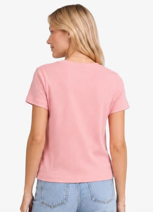 Minty - Blusa Feminina em Ribana com Termocolante Rosa - MINTY