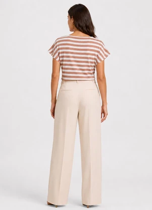 Infinita Cor - Blusa Feminina em Ribana Decote V Marrom - INFINITA COR