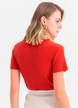 Essendi - Blusa Feminina em Ribana  Laranja - ESSENDI