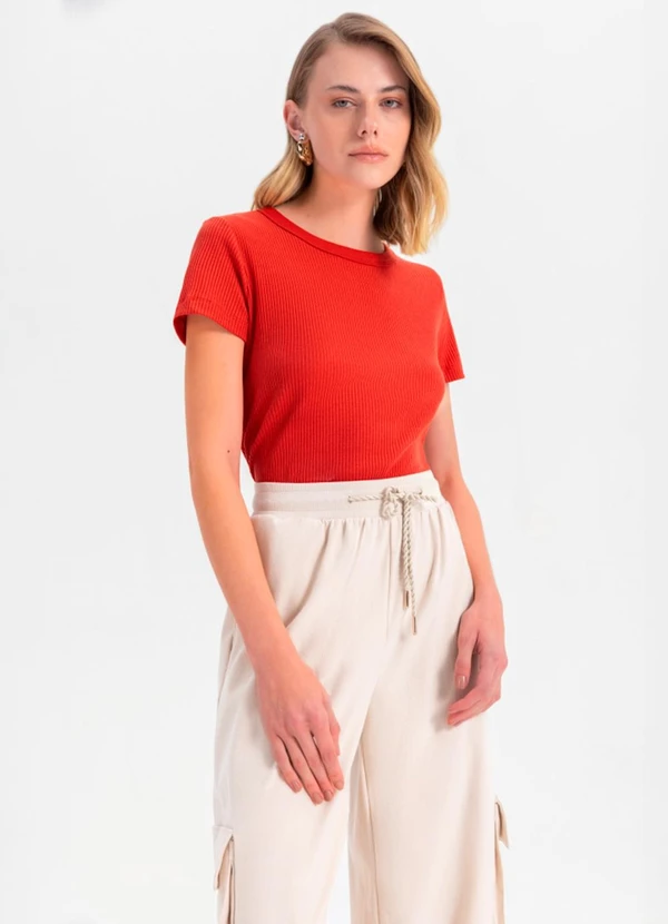 Essendi - Blusa Feminina em Ribana  Laranja 3