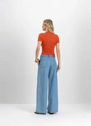 Essendi - Blusa Feminina em Ribana Laranja - ESSENDI