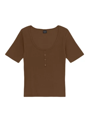 Essendi - Blusa Feminina em Ribana Marrom - ESSENDI