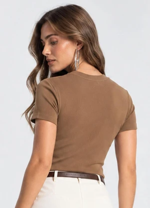 Endless - Blusa Feminina em Ribana Marrom - ENDLESS