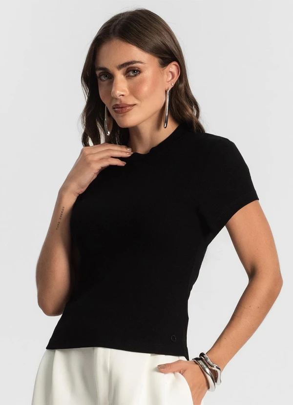 Endless - Blusa Feminina em Ribana Preto