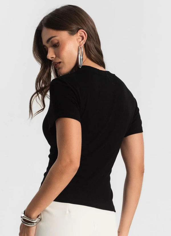 Endless - Blusa Feminina em Ribana Preto 2