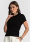 Endless - Blusa Feminina em Ribana Vermelho - variação: Preto