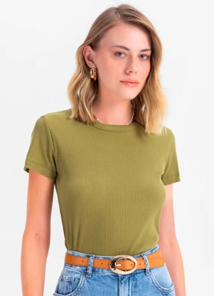 Essendi - Blusa Feminina em Ribana  Verde - ESSENDI
