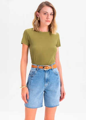 Essendi - Blusa Feminina em Ribana  Verde - ESSENDI