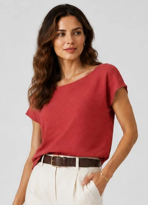Infinita Cor - Blusa Feminina em Tecido Classic Marrom - INFINITA COR