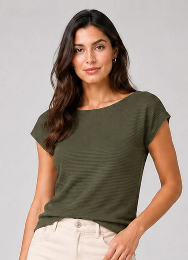 Infinita Cor - Blusa Feminina em Tecido Classic Verde